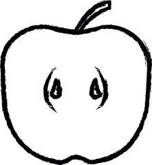 Aufkleber - apple in cut outline vector icon in grunge style