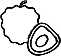 Aufkleber - pitaya outline vector icon in grunge style
