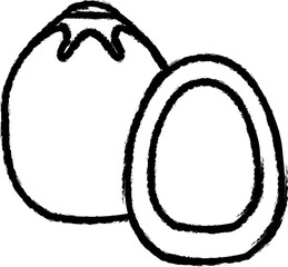 Aufkleber - mangosteen outline vector icon in grunge style