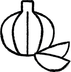 Poster - garlic outline vector icon in grunge style
