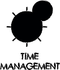 Wall Mural - colored time management illustration vector icon in grunge style