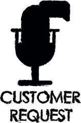 Poster - colored customer request illustration vector icon in grunge style