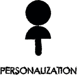 Poster - colored personalization illustration vector icon in grunge style