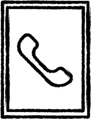 Aufkleber - handset in frame vector icon in grunge style