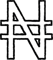 Poster - naira vector icon in grunge style