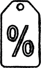 Leinwandbilder - percent tag vector icon in grunge style
