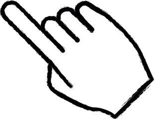 Aufkleber - finger point vector icon in grunge style