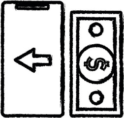 Aufkleber - mobile banking vector icon in grunge style