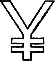Poster - yen sign vector icon in grunge style