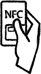 Aufkleber - NFS Mobile Banking vector icon in grunge style