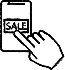 Leinwandbilder - sale from a smart phone vector icon in grunge style