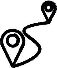 Aufkleber - connection of two pins vector icon in grunge style