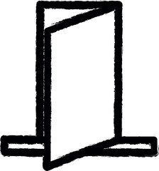 Aufkleber - opened door vector icon in grunge style
