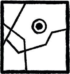 Aufkleber - point on the navigator vector icon in grunge style