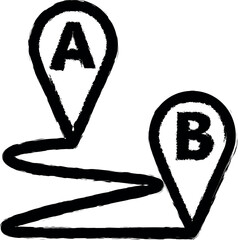 Aufkleber - pin A and B made vector icon in grunge style