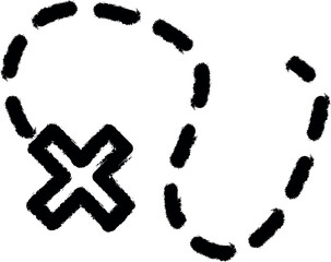 Aufkleber - dotted line vector icon in grunge style