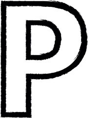 Aufkleber - parking sign vector icon in grunge style