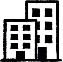 Aufkleber - building vector icon in grunge style