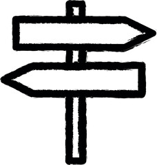 Aufkleber - directions of roads vector icon in grunge style