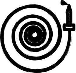 Poster - fire hose vector icon in grunge style