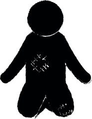 Poster - poor child vector icon in grunge style