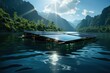 Floating solar innovation nature powered clean energy harvesting, futurism image