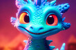 adorable little dragon with big eyes