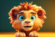 a cute little adorable lion with big eyes