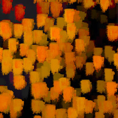 Poster - A grungy glitch abstract background in orange on black