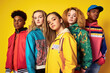 © ADDICTIVE STOCK - Generative AI image of trendy teenagers in colorful attire