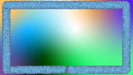 Poster - blue frame with blurred colorful background, abstract background