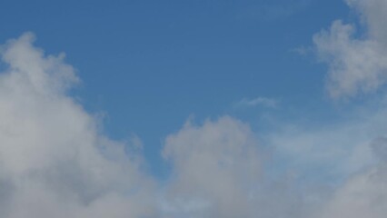 Wall Mural - Movement of beautiful clouds in the blue sky, time lapse video. Nice nature background for your projects.