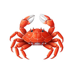 Wall Mural - A Majestic Red Crab in Vivid Contrast Against a Clean White Background