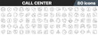 © stas111 - Call center line icons collection. Big UI icon set in a flat design. Thin outline icons pack. Vector illustration EPS10