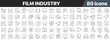 © stas111 - Film industry line icons collection. Big UI icon set in a flat design. Thin outline icons pack. Vector illustration EPS10