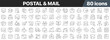 © stas111 - Postal and mail line icons collection. Big UI icon set in a flat design. Thin outline icons pack. Vector illustration EPS10