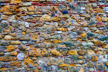 Wall Mural - medieval stone wall in a fort building