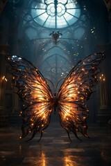 Wall Mural - butterfly in the dark