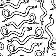 © Anna - black arrow snakes seamless pattern in vector. background wallpaper in doodle style. graphics for application sites for layout and printing of texts and images