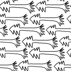 black arrow trees seamless pattern in vector. background wallpaper in doodle style. graphics for application sites for layout and printing of texts and images