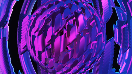 Poster - Multicolored geometric abstract background. Abstract circle spiral twisted background. Close up illustration of abstract background. 3D rendering.