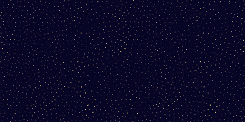 vector seamless pattern with small hand drawn golden chaotic dots, spots on black background. trendy