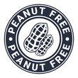 Dark Grey Peanut Free isolated round stamp sticker vector illustration