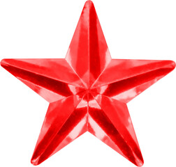 Wall Mural - red star jewels sticker isolated on white background