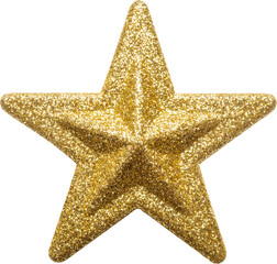 Wall Mural - golden Christmas star glitter sticker isolated on white background