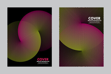 Abstract infinity circle lines on dark background, vector geometric design for cover poster wallpaper brochure website business, minimalist style, modern wave, layout template, together, transparency 