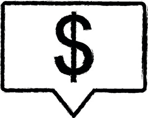 Poster - dollar communication icon grunge style vector
