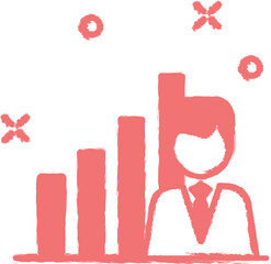 Poster - career growth chart colored icon grunge style vector