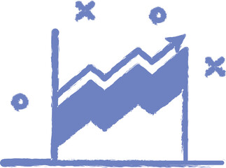 Poster - growth chart colored icon grunge style vector
