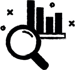 Poster - looks at the diagram report colored icon grunge style vector